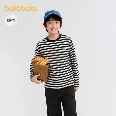 巴拉巴拉balaone童装儿童长袖t恤男童女童2025春秋新款内搭亲子款图片