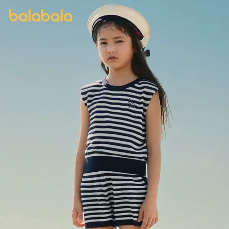 【premium】巴拉巴拉高端线夏季探秘羊毛混纺撞色肌理质感背心女图片