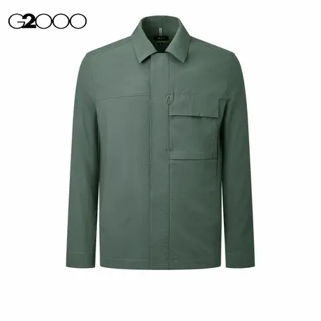【肌理感/商场新款】G2000男装SS25柔软舒适胸前口袋设计翻领夹克商品大图