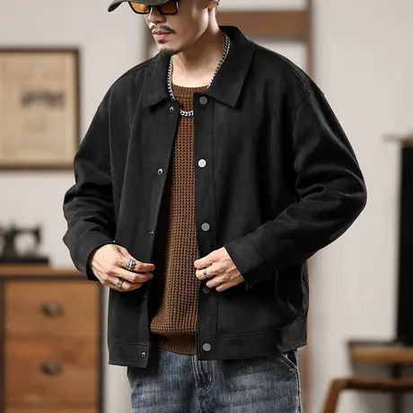 百搭保暖外套秋冬款外套纯色秋季外套男士上档次休闲外套男夹克图片