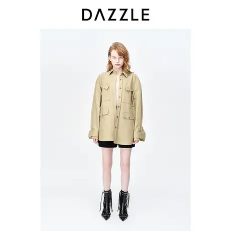 DAZZLE地素奥莱23春装新款工装风简约休闲宽松衬衫式外套夹克上衣图片