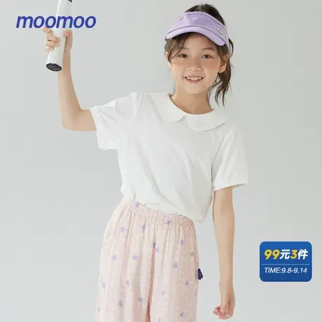 国货美特斯邦威moomoo童装女童经典POLO衫春夏时尚休闲简约上衣商品大图