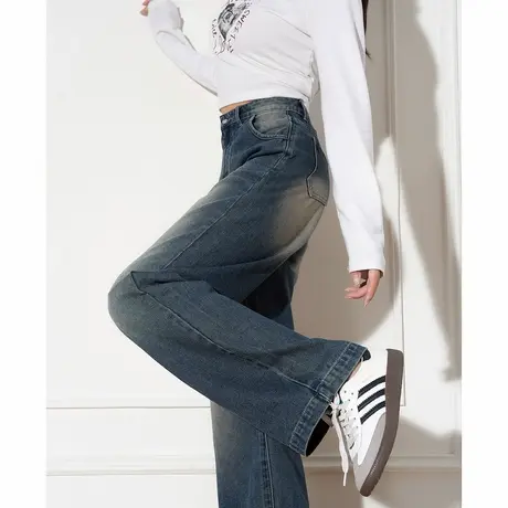 唐狮春秋新款直筒牛仔裤女款小个子裤子高级感显瘦今年流行爆款TU商品大图