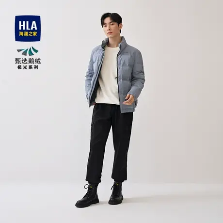 HLA/海澜之家极光系列羽绒服秋冬立领鹅绒压胶充绒舒适保暖外套男图片