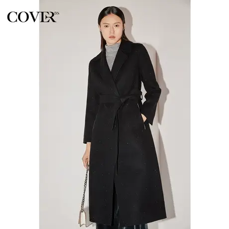 COVER冬季珠片羊毛双面呢毛呢外套商品大图