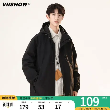 VIISHOW防水冲锋夹克男款春秋夹克潮牌宽松痞帅美式机能连帽外套商品大图
