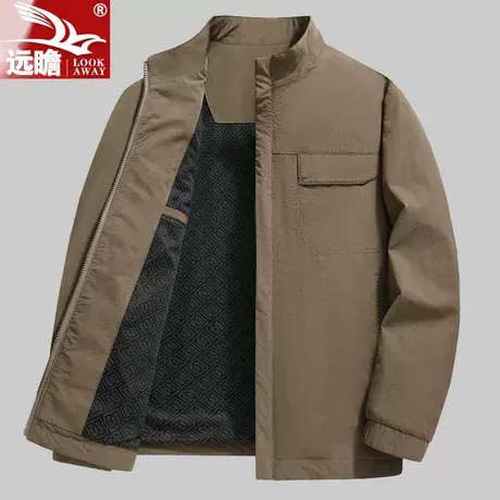 中年男士立领夹克春秋季2023新款商务休闲百搭上衣爸爸装外套男款商品大图