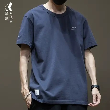 潮男重磅纯棉短袖男宽松大码男装T恤男士2024夏季ins新款潮牌男款商品大图