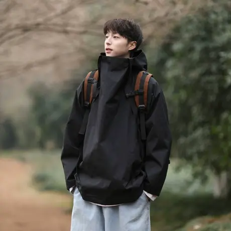 三防户外冲锋衣外套男女款春秋季山系工装登山服美式潮牌高街夹克商品大图