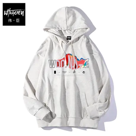 伟臣大码男装加肥加大男卫衣胖子春秋连帽秋季套头衫运动衫潮流商品大图