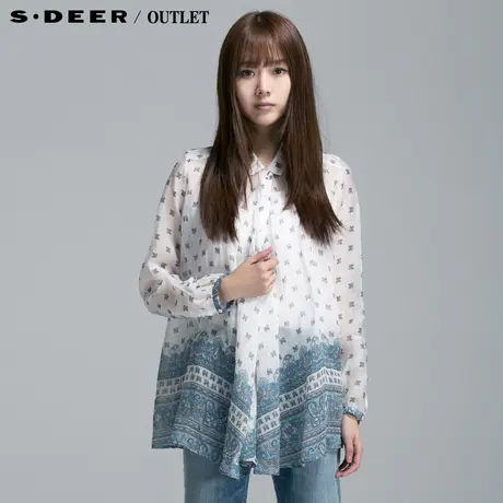 【新品】sdeer圣迪奥专柜正品女装民族文艺宽松上衣4180501图片