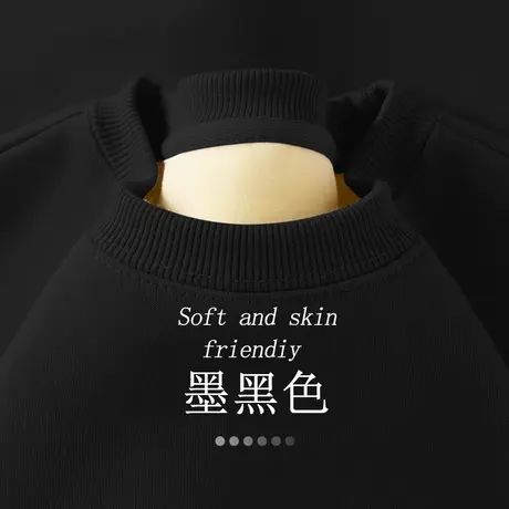 加绒加厚圆领时尚冬季卫衣女2023新款秋冬款小个子时尚设计感上衣商品大图