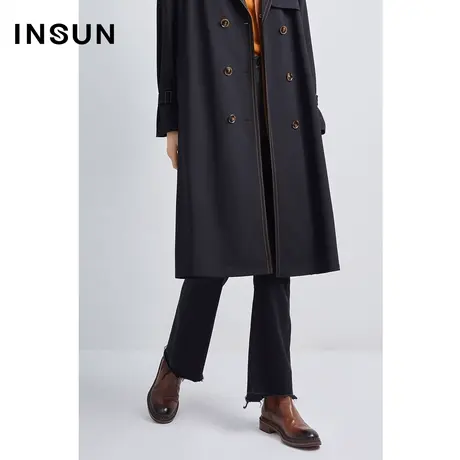 INSUN恩裳秋季弹力棉质百搭牛仔喇叭裤商品大图