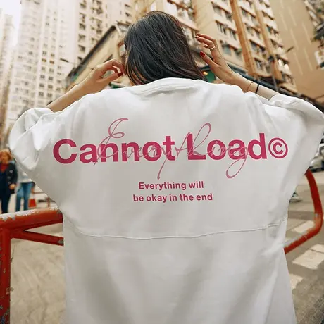 Nuthink加肥加大美式高街字母短袖T恤男oversize潮牌半截袖情侣装商品大图