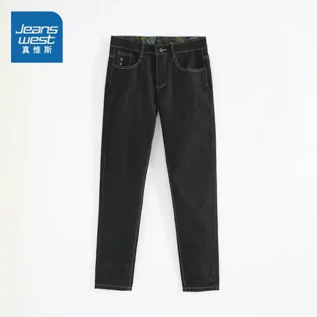 KF真维斯男装2024春季新款男式直筒牛仔长款简约设计感港风牛仔裤图片