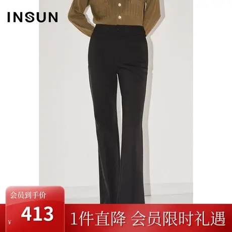 恩裳COVER冬季2022经典立体裁剪工艺挺括气质感微喇休闲裤女图片