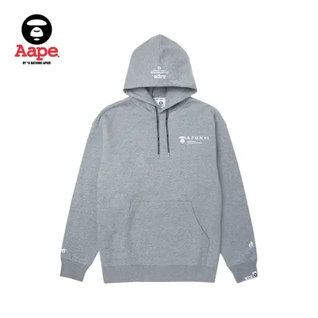 Aape旗舰店男装秋冬猿颜迷彩字母印花休闲薄绒连帽卫衣A327XAL商品大图