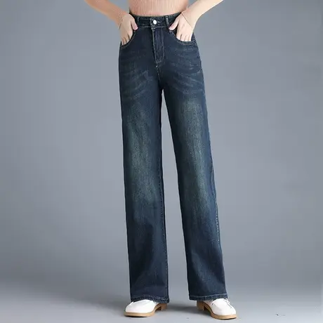 复古阔腿牛仔裤女2023秋季新款高腰宽松直筒裤显瘦百搭休闲裤长裤商品大图