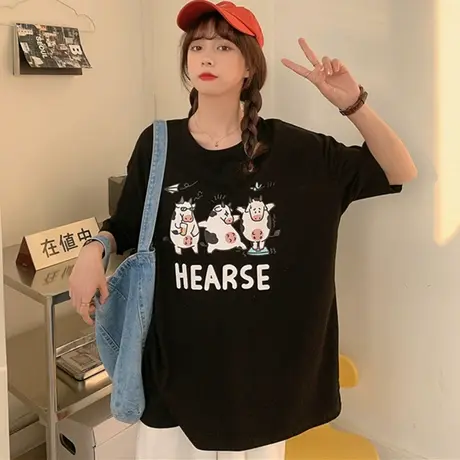 美式复古vintage短袖t恤女夏宽松韩版半袖设计感小众上衣服ins潮商品大图