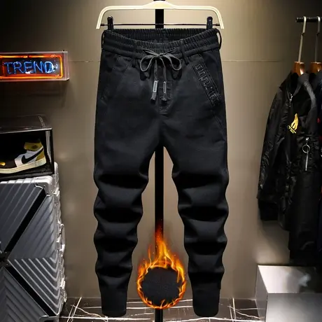 2022年秋冬新款长裤子男士牛仔裤男休闲宽松直筒磨毛潮牌休闲百搭商品大图