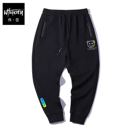 伟臣大码男士加肥加大男裤胖子裤子休闲裤春秋运动裤潮男反光印花商品大图