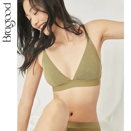 内衣女无钢圈法式三角杯深V性感薄款美背细肩带文胸夏季套装商品大图