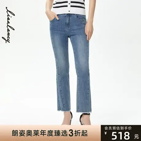 朗姿秋季百搭休闲牛仔裤线下商场同款图片