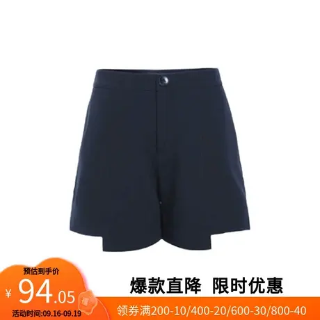 【艾格】简约休闲短裤女2023春季新款不规则下摆宽松修身显瘦裤子商品大图