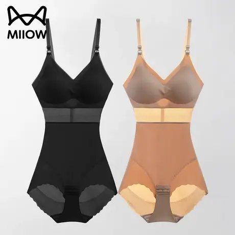 猫人连体塑身衣春夏薄款带胸垫乳胶性感产后体雕瘦身衣女收腹束腰图片