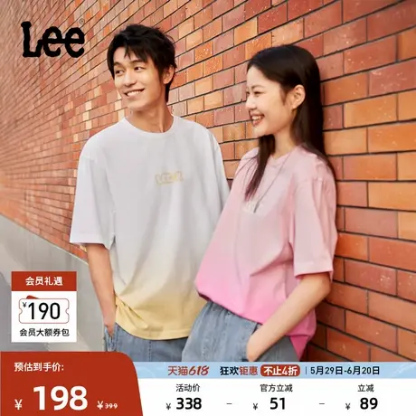 Lee25春夏新品舒适版Logo印花渐变男女同款短袖T恤LUT0098474LE商品大图