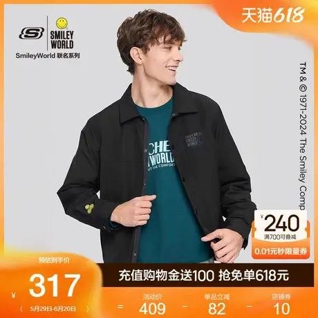 Skechers斯凯奇SmileyWorld联名春季男士简约舒适梭织衬衫外套商品大图