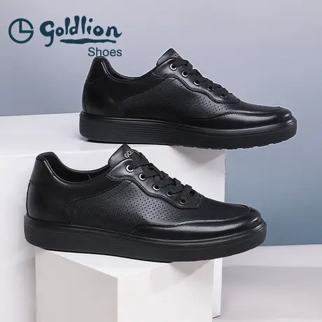 Goldlion/金利来男休闲鞋2025夏季新款软底运动鞋男士真皮商务鞋商品大图