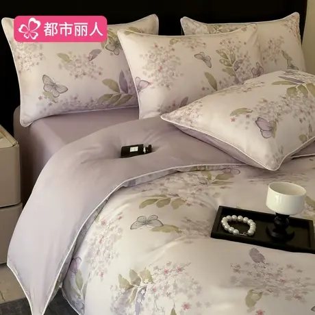 夏季莱赛尔天丝床上四件套轻奢高级感卧室冰丝滑裸睡被套床单床品商品大图