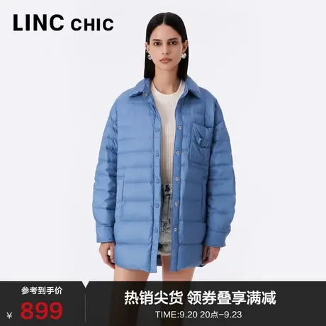 LINC金羽杰轻薄羽绒服女中长款23年秋冬新品简约松弛感Y23803027商品大图