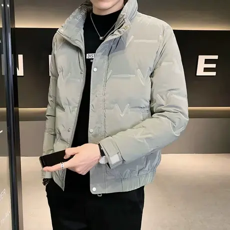 冬季轻薄羽绒服男士韩版短款保暖防寒服休闲男装加厚外套立领棉衣图片