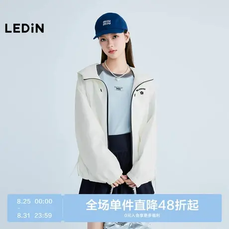 韩系小花撞色插肩袖长袖T恤商品大图
