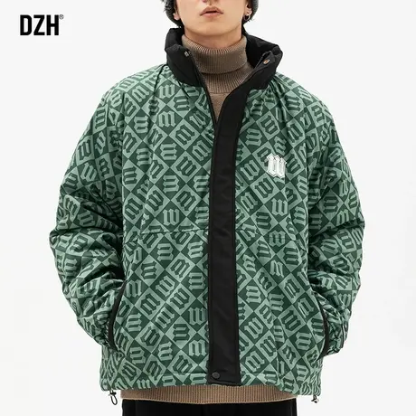 男士满印立领棉服男款冬季加厚潮牌男装2023新款棉衣外套百搭棉袄商品大图