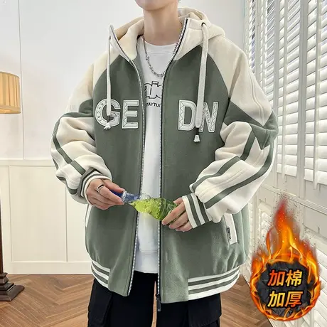 奥粒绒外套男冬季棉服加厚潮牌晋江棉衣夹克男连帽宽松休闲棉袄子商品大图