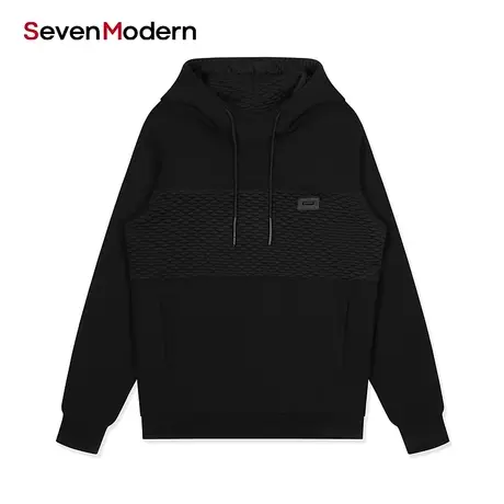 【清仓商场同款】柒牌奥莱男装潮牌SevenModern青年连帽套头卫衣商品大图