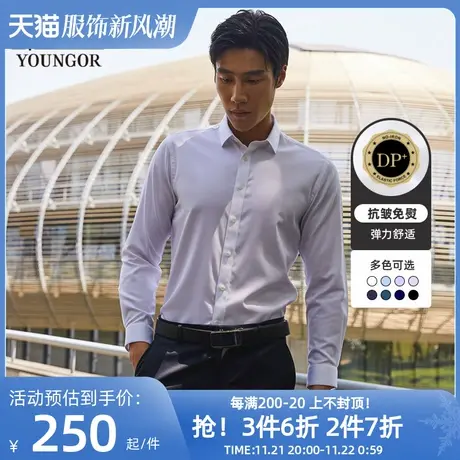 【棉弹DP免烫】雅戈尔长袖衬衫春秋新品男士商务休闲工装衬衣2909图片