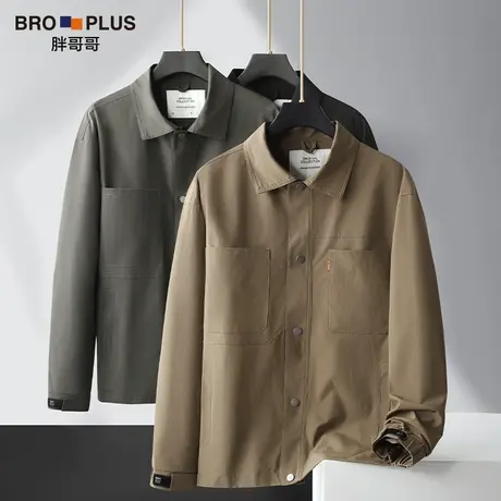 胖哥哥大码外套男宽松加肥加大码男装时尚潮牌胖子夹克上衣春季款商品大图