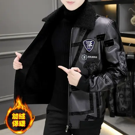 冬季男士高端夹克加厚皮毛一体保暖冬装金貂绒皮草大衣抗寒外套潮商品大图