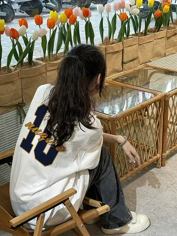 美式复古纯棉短袖t恤女2023年春夏装新款半袖宽松oversize上衣潮商品大图