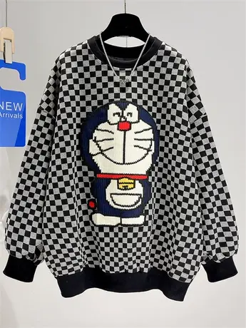 卫衣女加绒加厚2022秋冬新款韩版宽松刺绣外套中长款ins潮上衣服商品大图