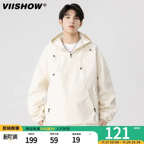 VIISHOW冲锋夹克男秋季2024新款潮牌日系工装夹克男机能风外套图片