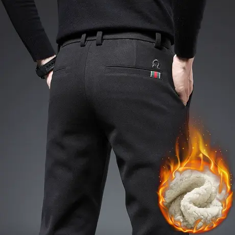 冬天保暖抗寒加绒裤冬季加厚防风休闲裤子秋冬款男士西裤2023新款商品大图