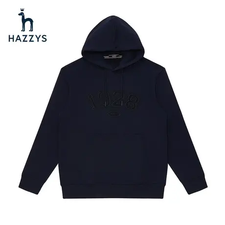 Hazzys哈吉斯春季新品男士长袖连帽卫衣韩版时尚宽松休闲潮流上衣图片