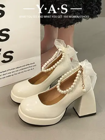 时尚玛丽珍高跟鞋女春秋小个子2024新款设计感小众法式气质单鞋图片