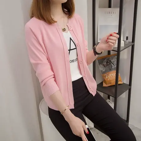 淑恋妃2025春秋女装新款韩版宽松针织衫女装开衫学生上衣外套长袖图片