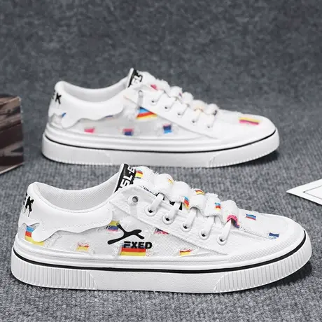 帆布鞋男款春季2024新款初中学生百搭休闲板鞋软底一脚蹬布鞋潮鞋商品大图